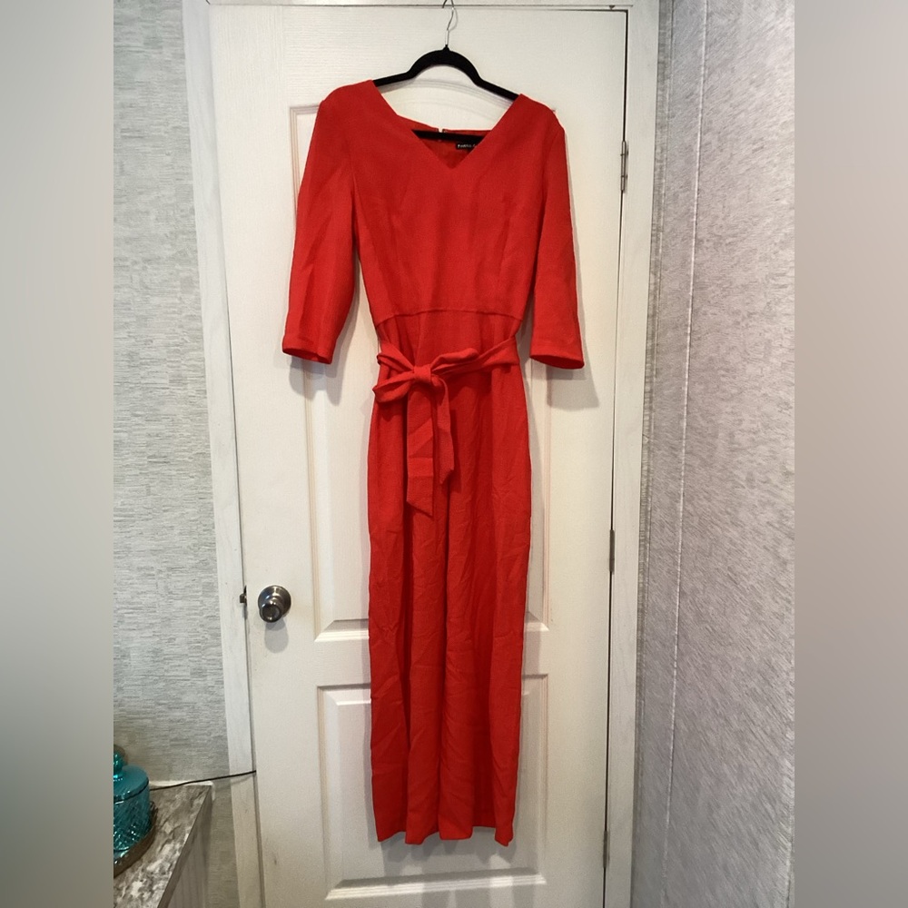 Preston & York Vibrant Red Long Sleeve jumpsuit size 14 EUC